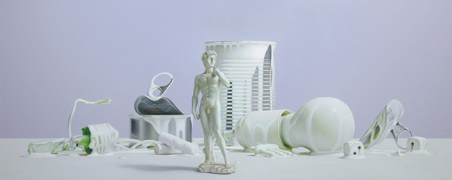 Dripping Memory #113, Olio su lino, 150 × 60 cm