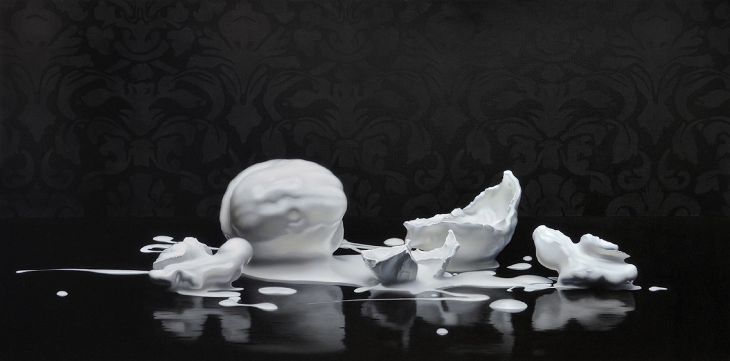 Dripping Memory #111, Olio su lino, 120 × 60 cm