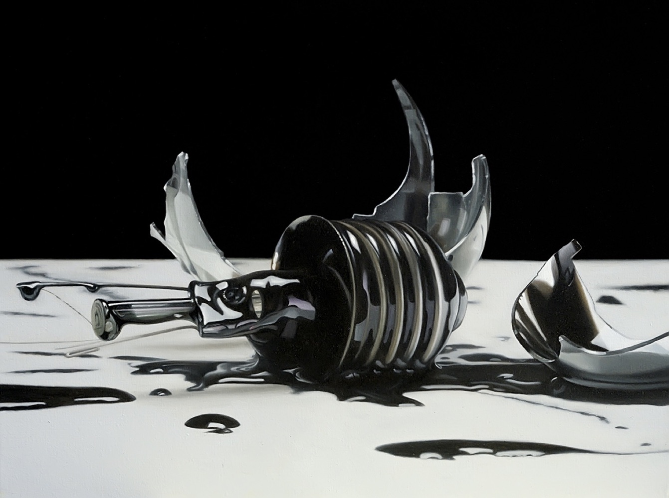 Dripping Memory #118, Olio su lino, 40 × 30 cm